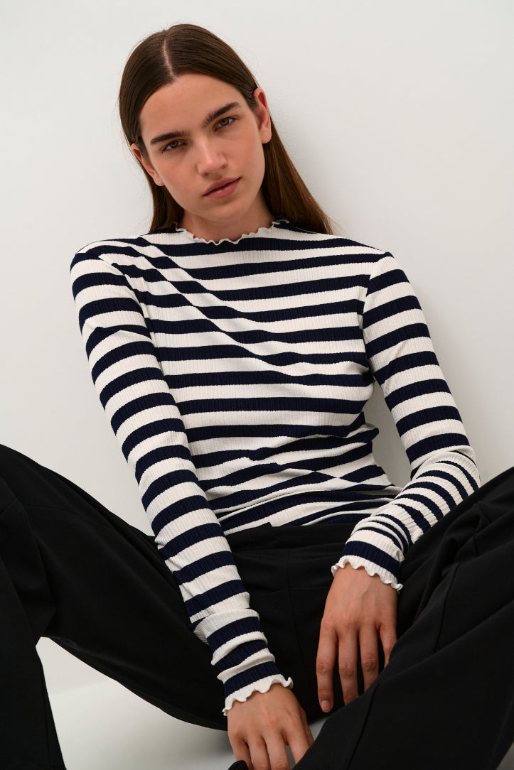 Karen by Simonsen CandaceKB Big Stripe LS Egret/Meteorite