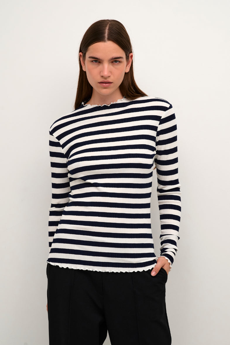 Karen by Simonsen CandaceKB Big Stripe LS Egret/Meteorite