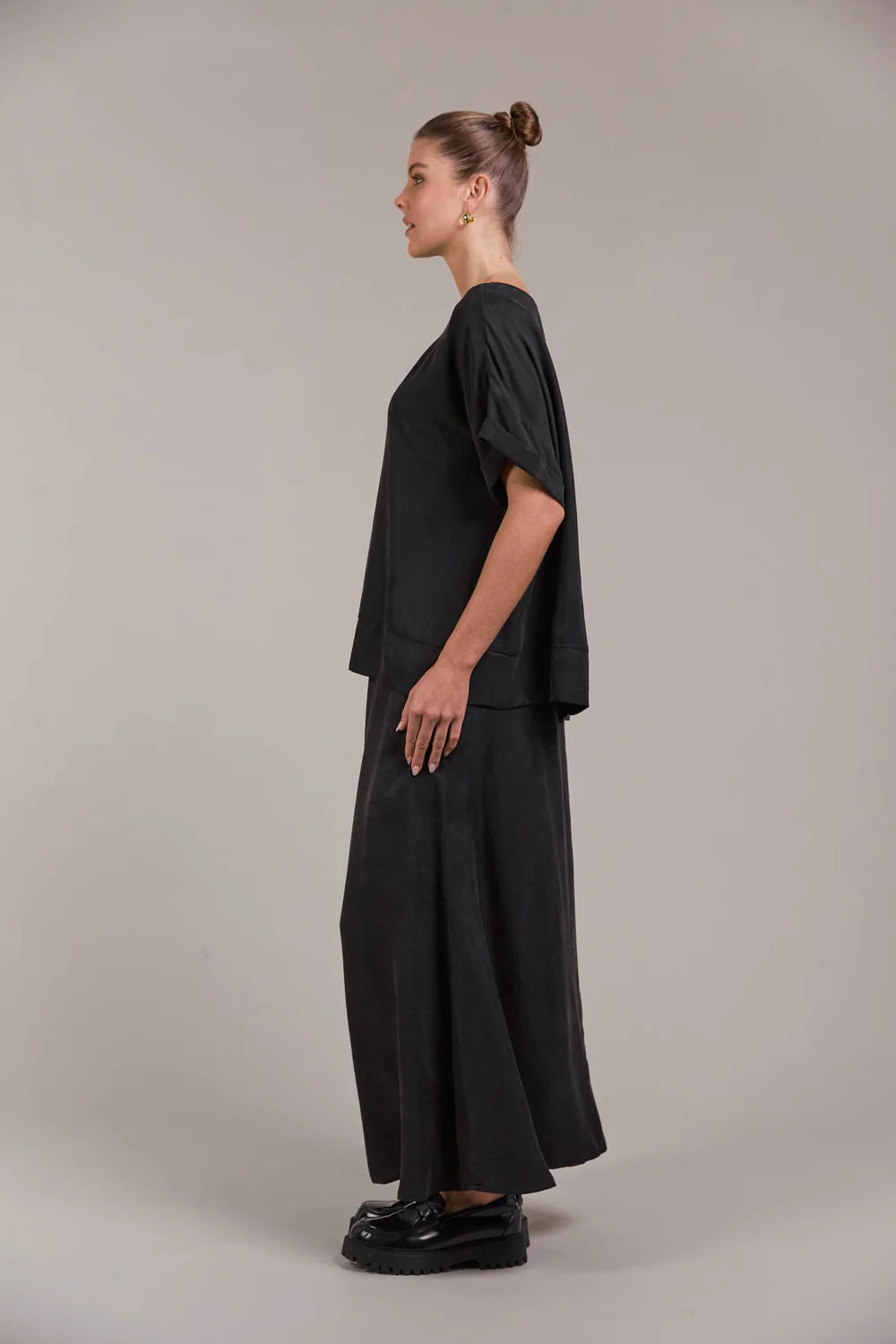 Eb & Ive Eden Relaxed Top Black OS