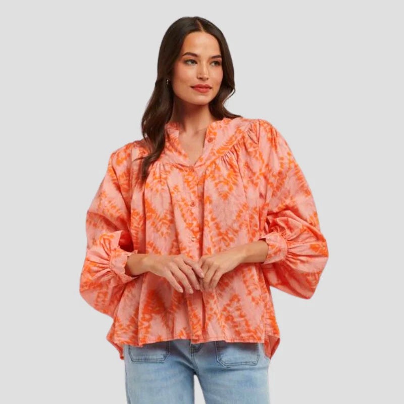 Italian Star Sybil Shirt Blot Print Orange OS