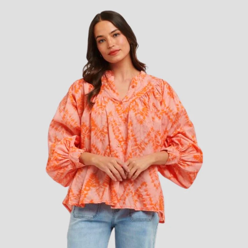 Italian Star Sybil Shirt Blot Print Orange OS