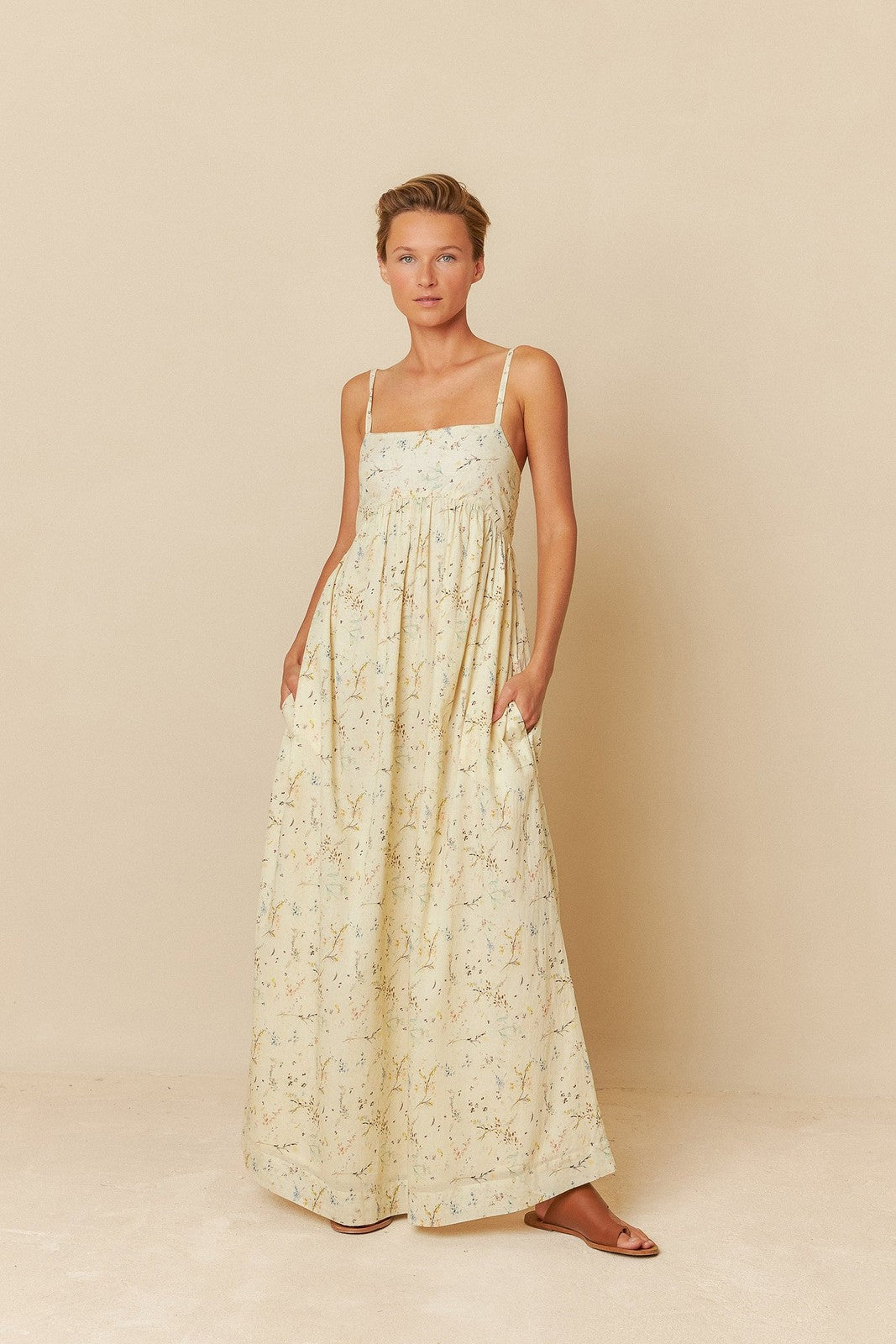 Indi & Cold AD150 Cotton Voile Dress Vanilla
