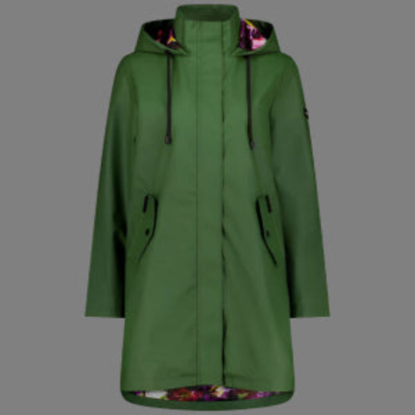 Moke Billie Raincoat Cypress with Purple Fleur Evie Kemp