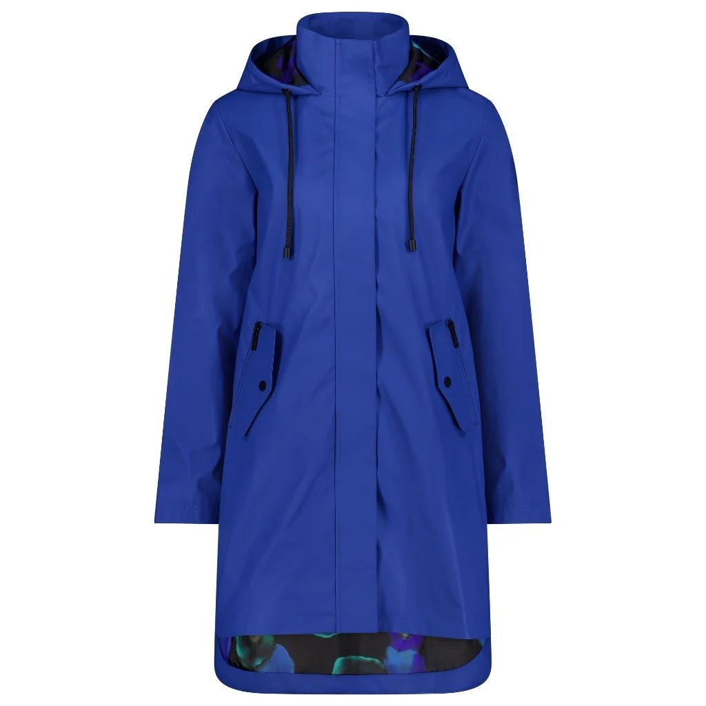 Moke Billie Raincoat Imperial Blue with Night Bloom Evie Kemp