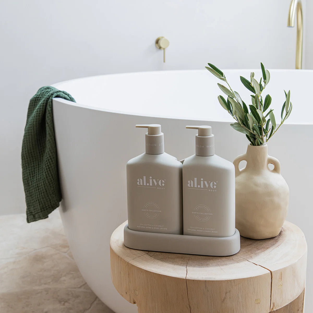 al.ive Wash + Lotion Duo: Sea Cotton + Coconut