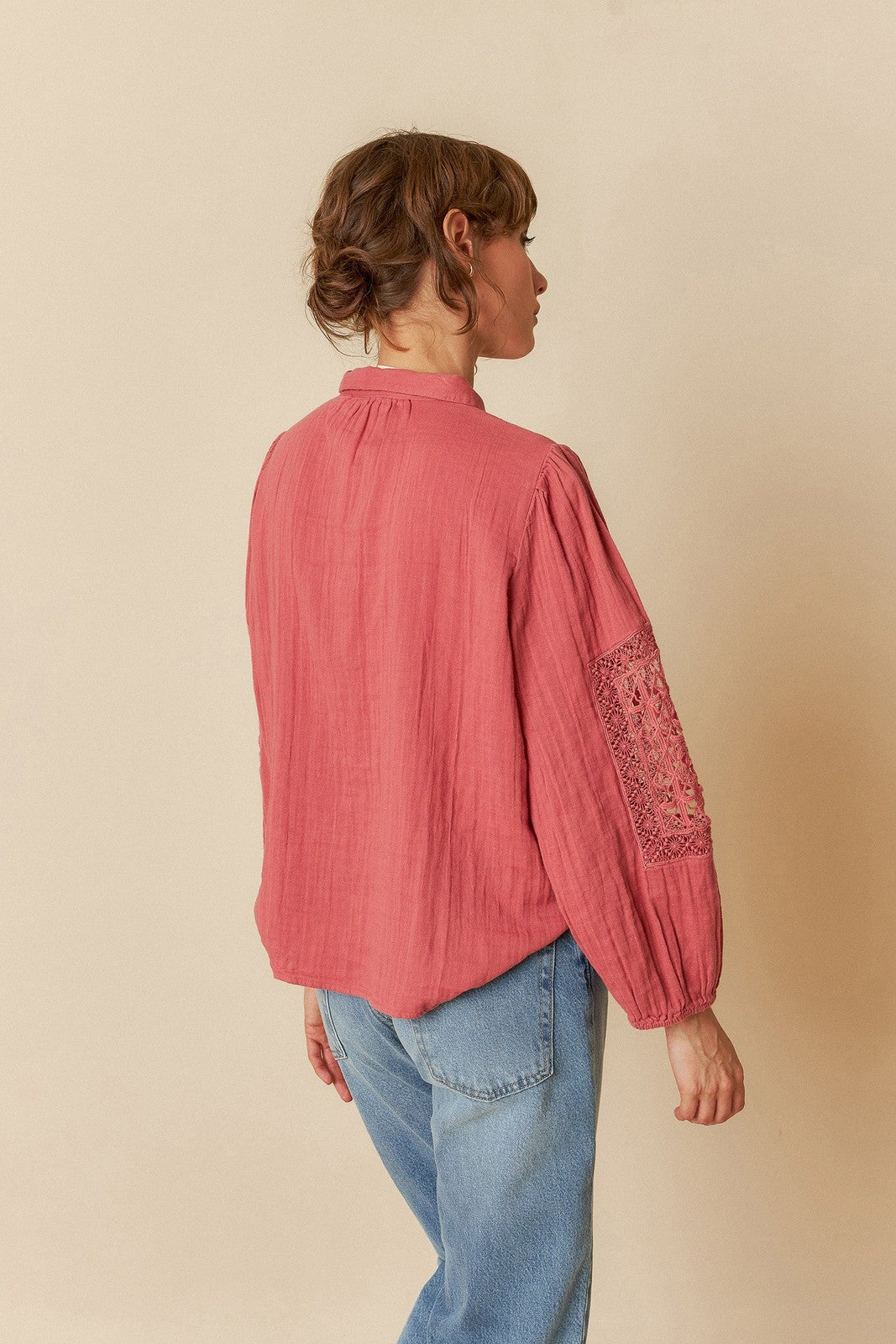 Indi & Cold BK207 Double Gauze Shirt Watermelon