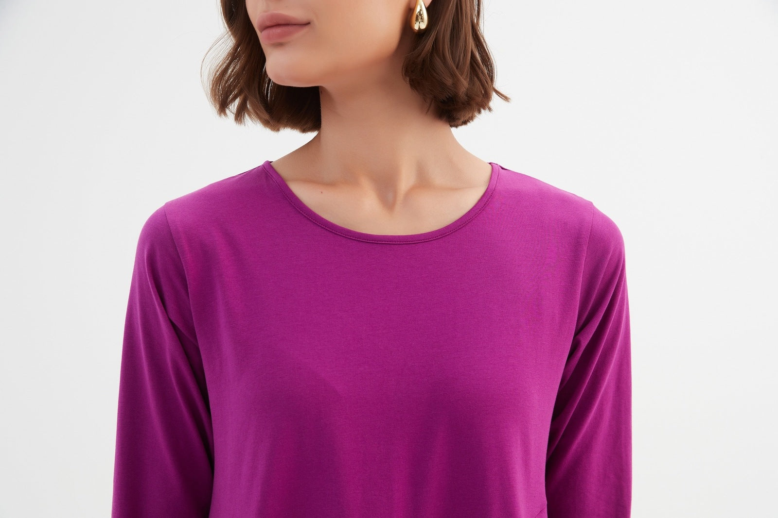 Tirelli Diagonal Seam Dress Fuchsia