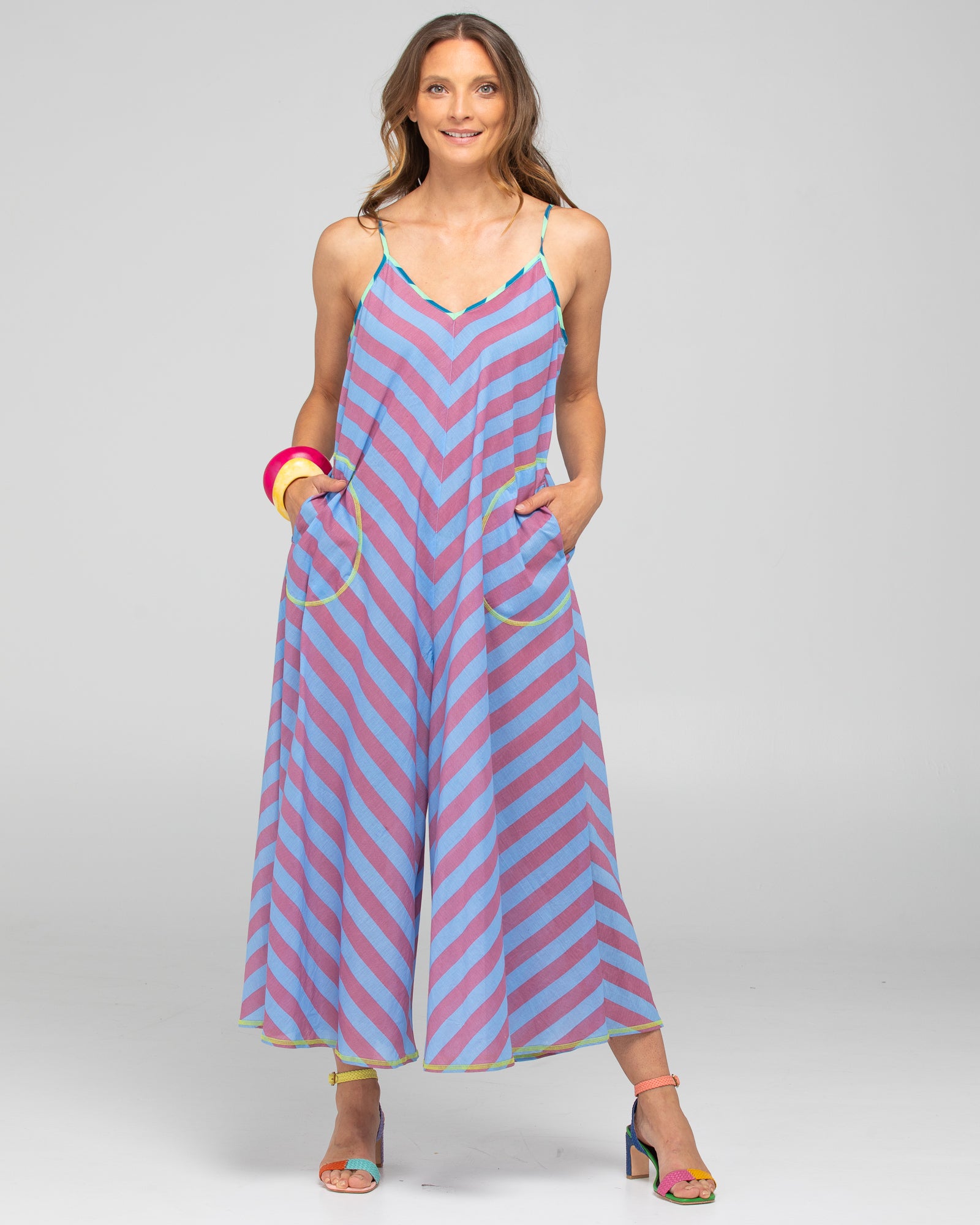 Boom Shankar Shimmi Jumpsuit Capri Blue