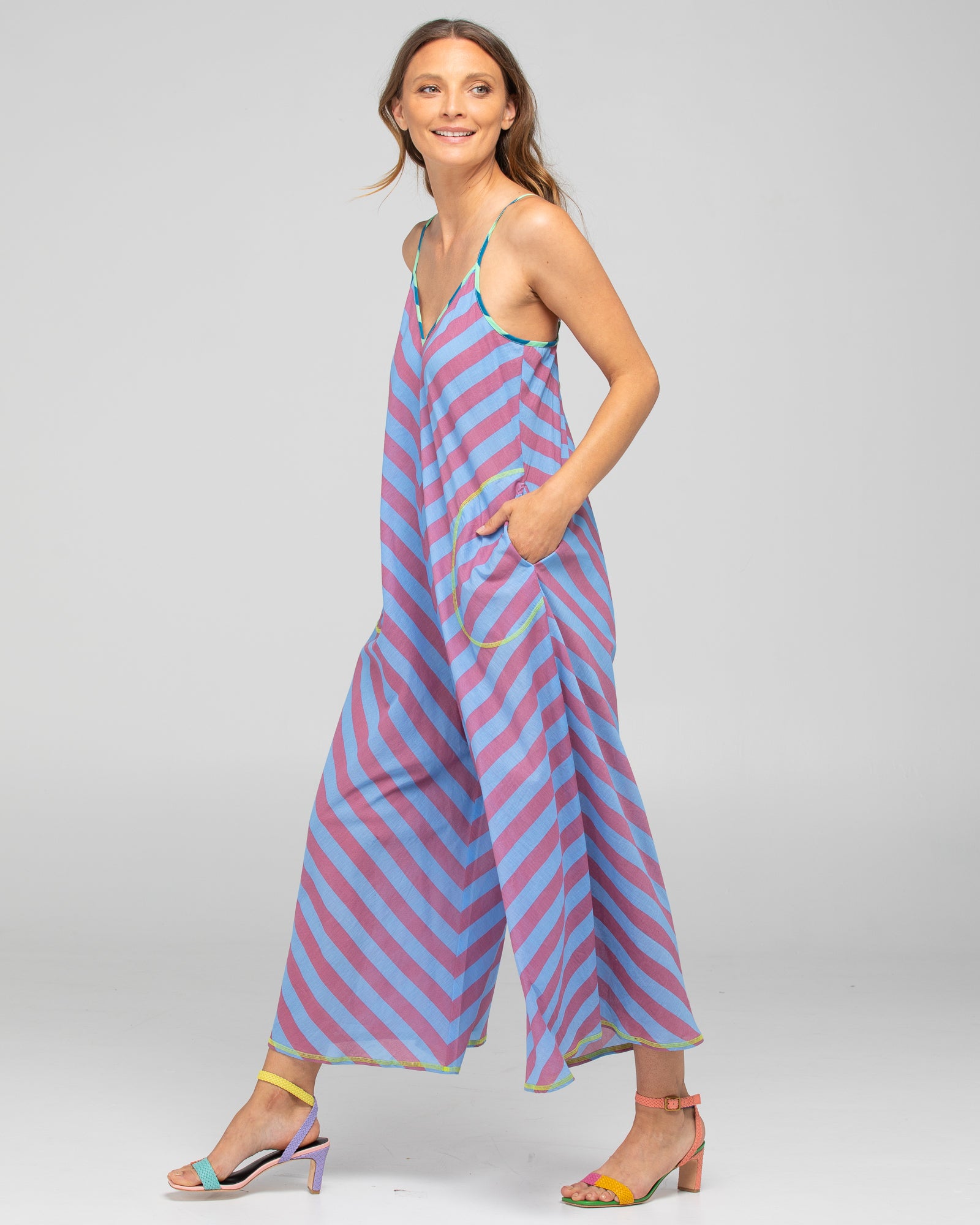 Boom Shankar Shimmi Jumpsuit Capri Blue