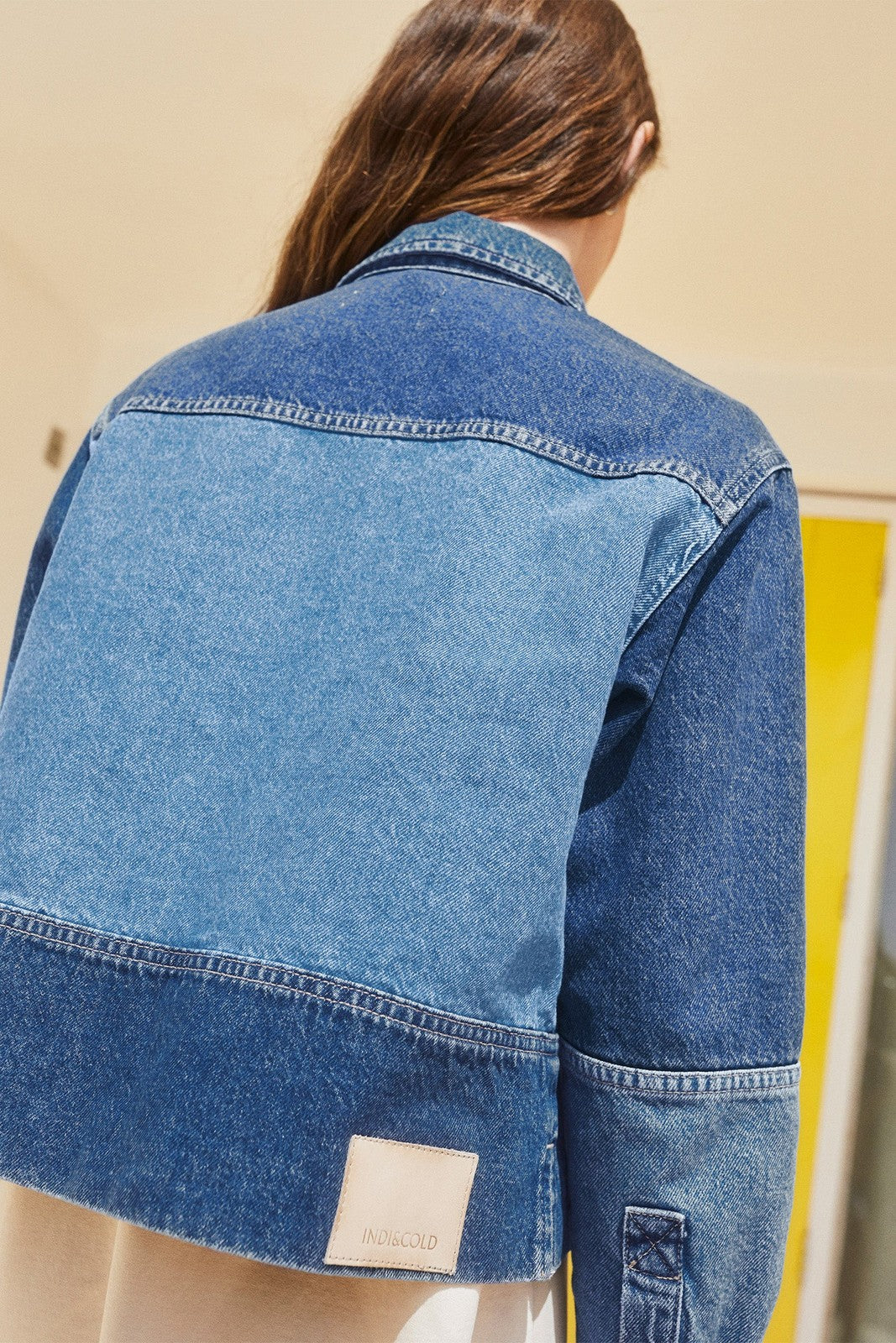 Indi & Cold DD255 Bicolor Patch Jacket Denim