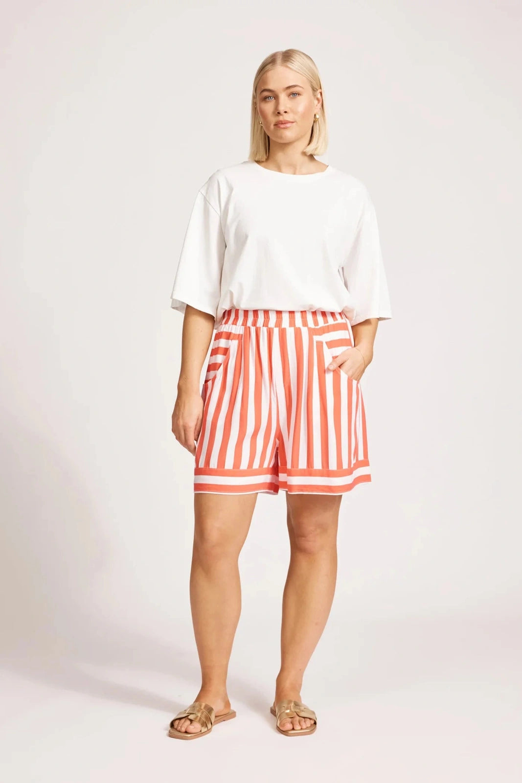 Eb & Ive Treville Stripe Short Coral