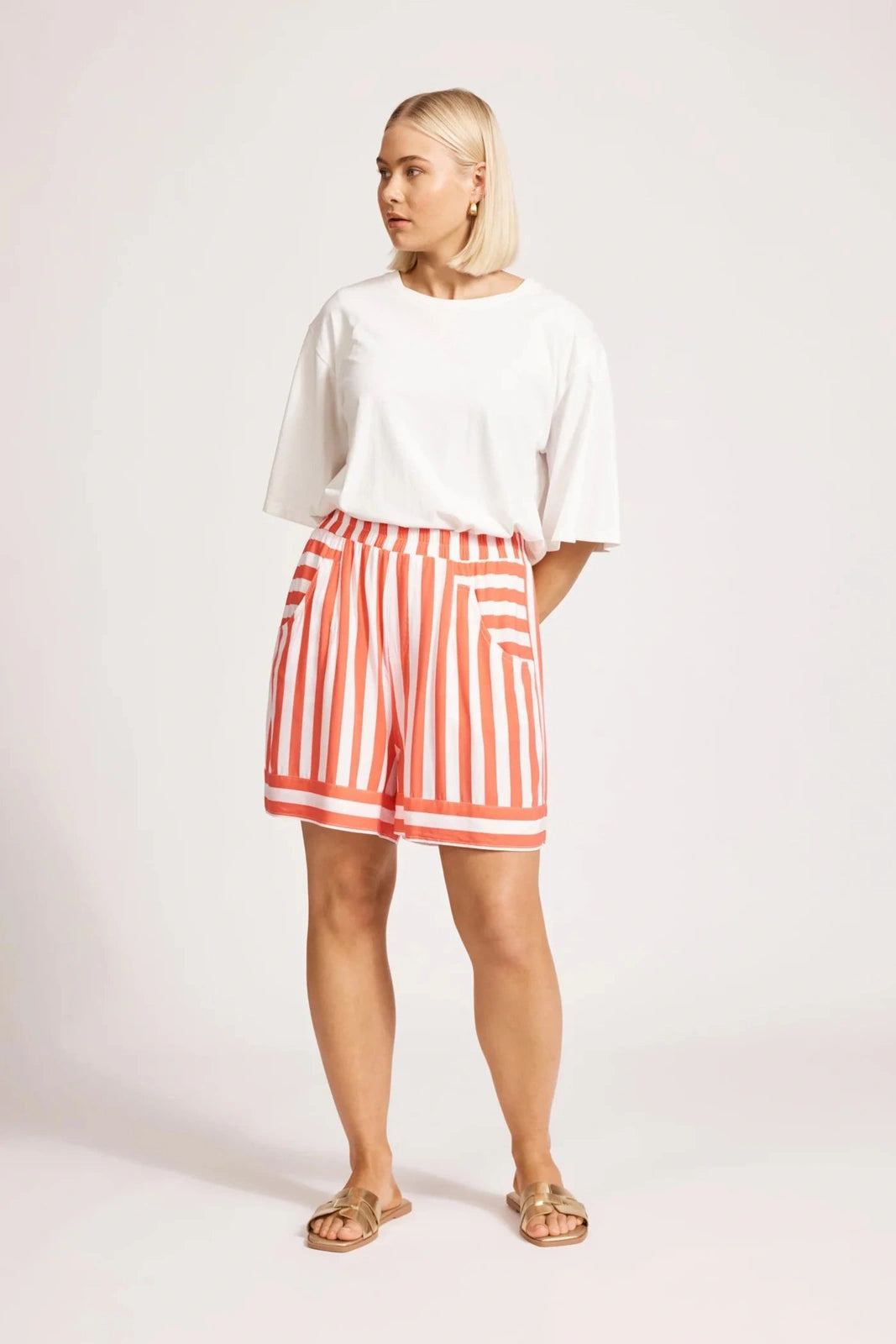 Eb & Ive Treville Stripe Short Coral