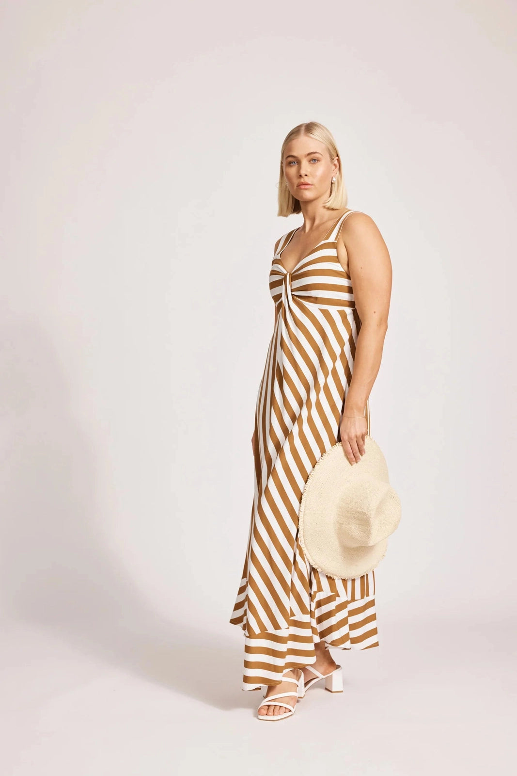 Eb & Ive Treville Stripe Tank Maxi Dress Caramel