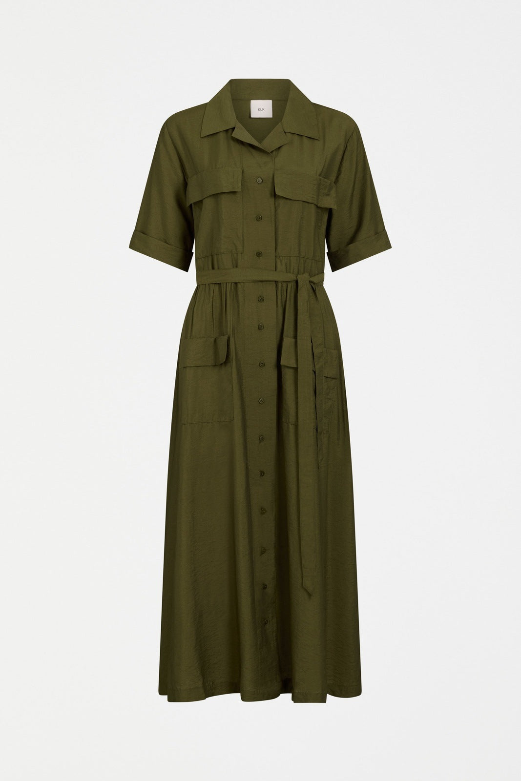 Elk Eine Shirt Dress Bright Olive