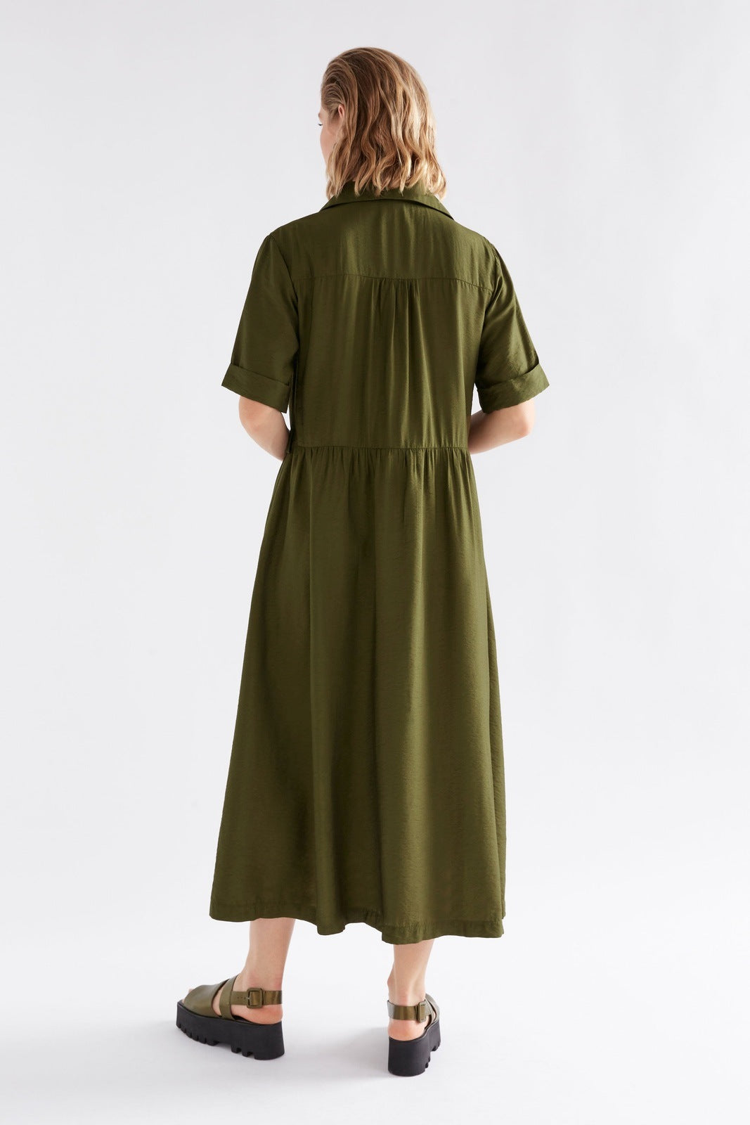 Elk Eine Shirt Dress Bright Olive