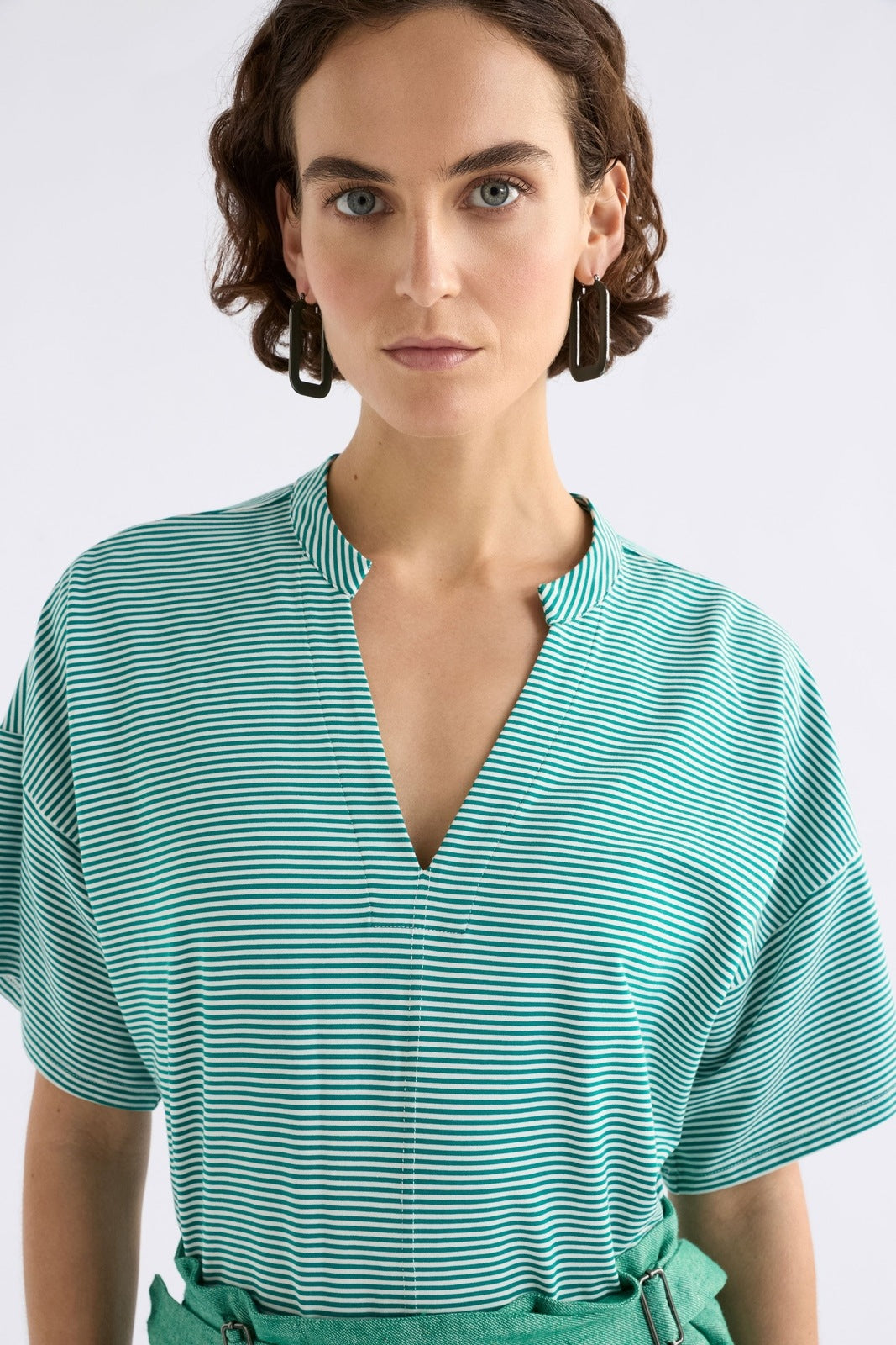 Elk Evve TShirt Bright Teal/White