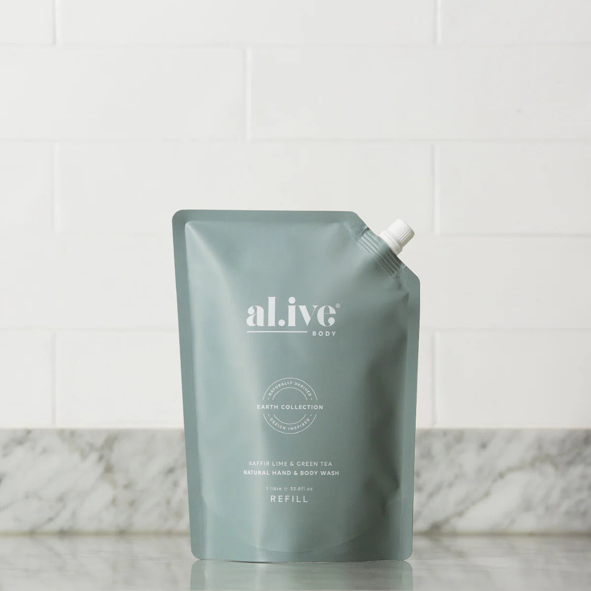 al.ive Hand + Body Wash 1 Ltr Refill: Kaffir Lime + Green Tea