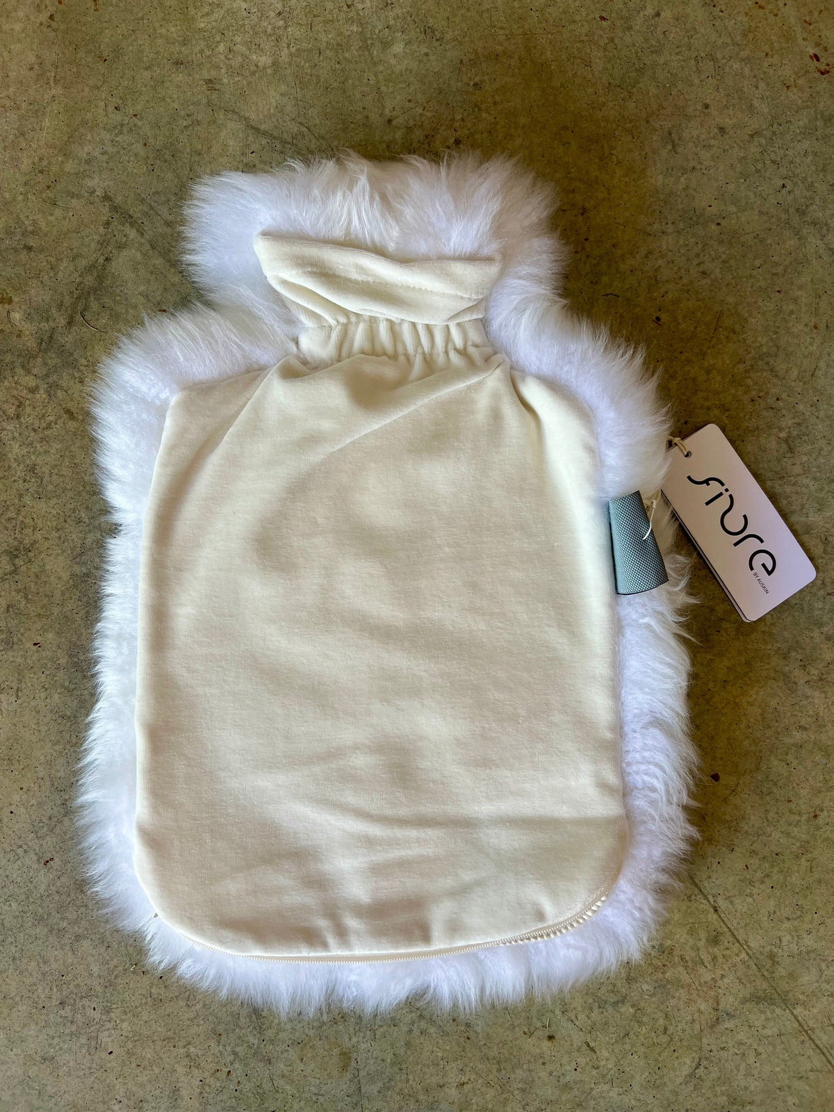 Fibre by Auskin Sheepskin Hot Water Bottle Cover Ivory.