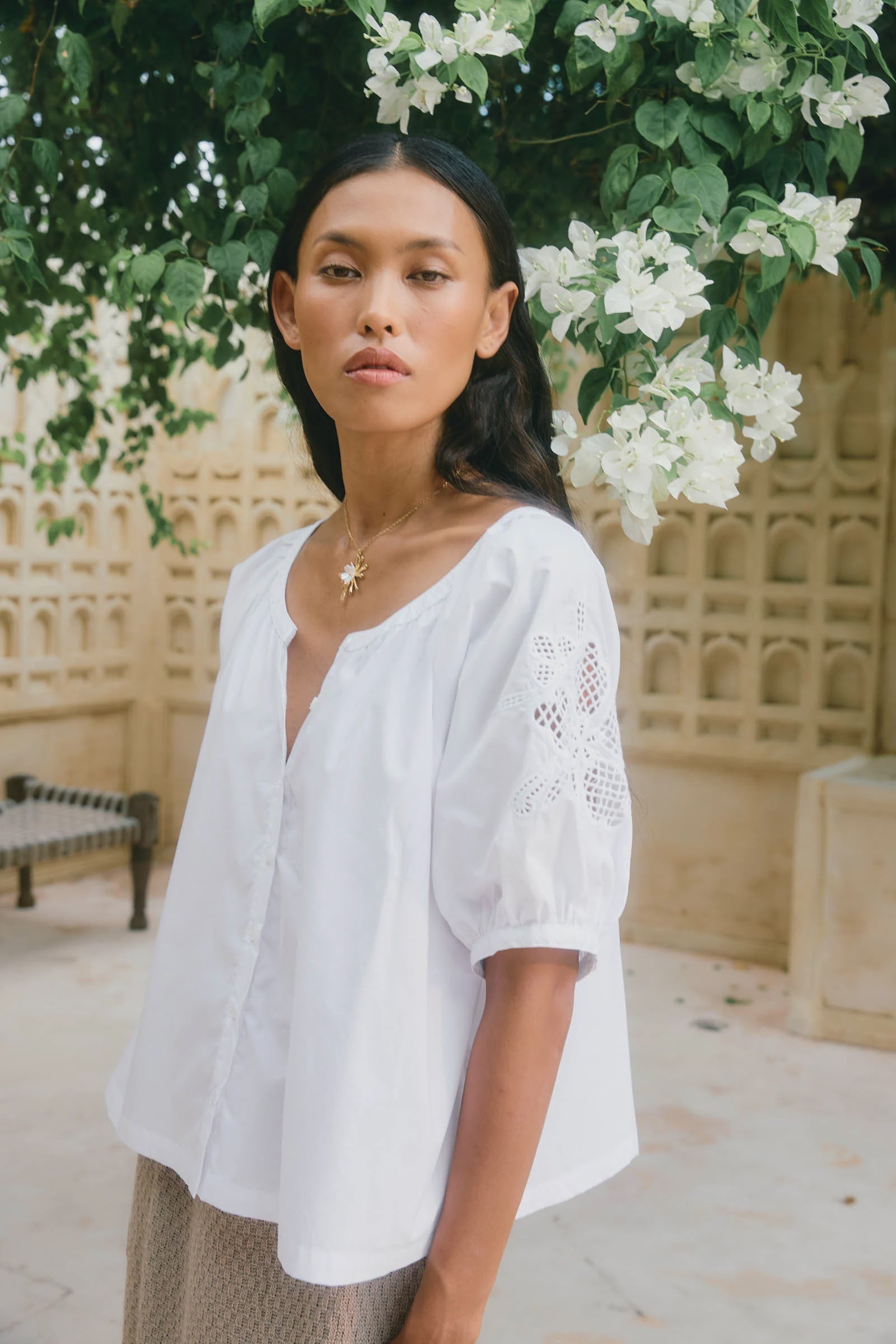 Isle of Mine Nilsa Button Top Lotus