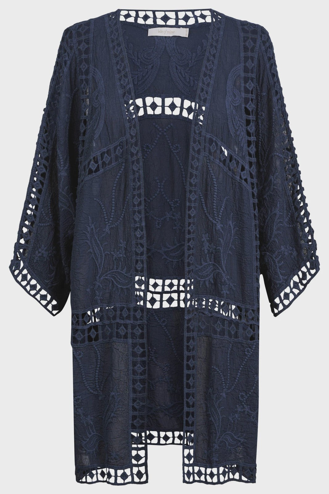 Isle of Mine Oline Lace Kimono One Size Navy