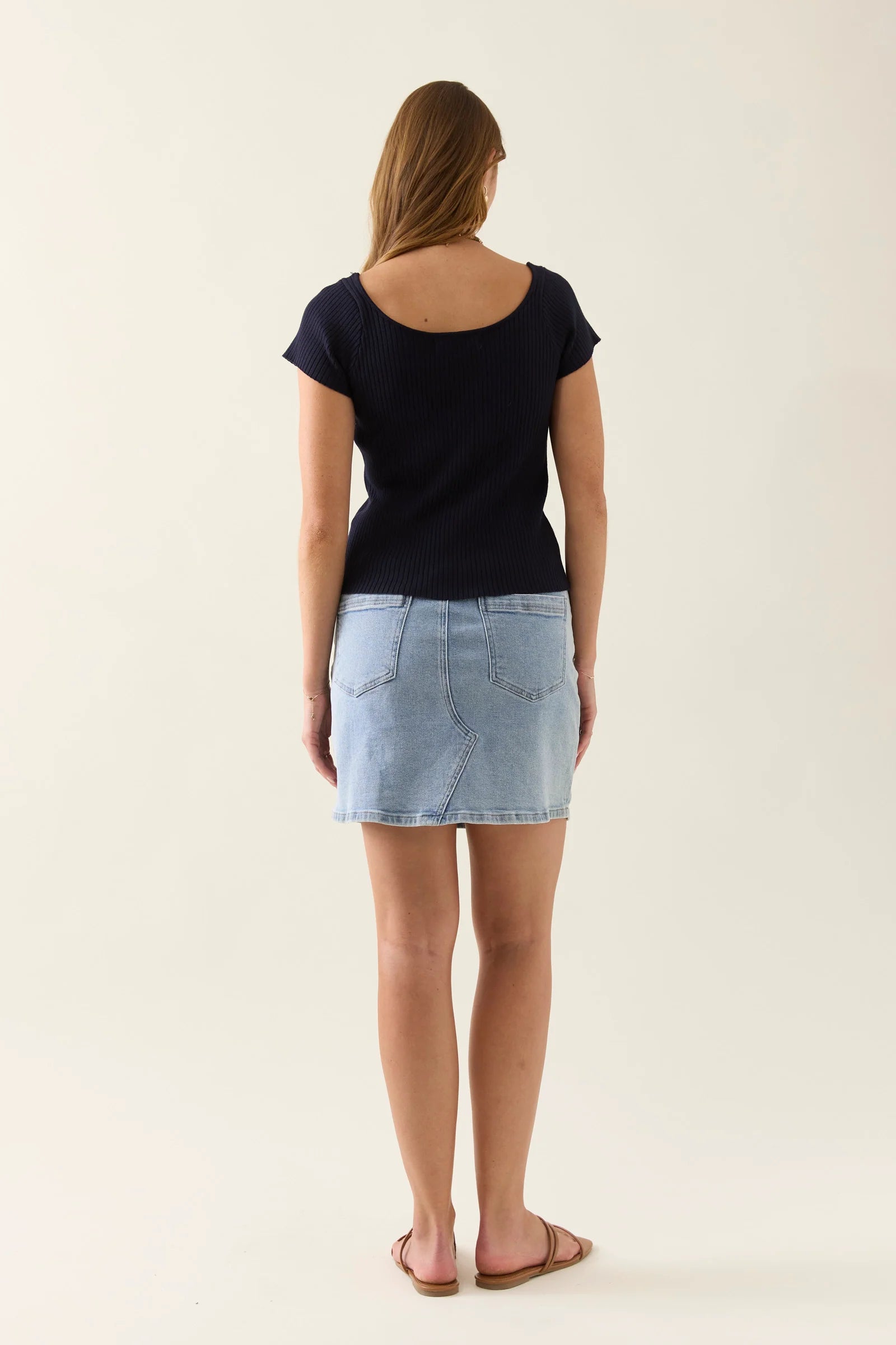 Isle of Mine Adele Knit Tshirt Navy