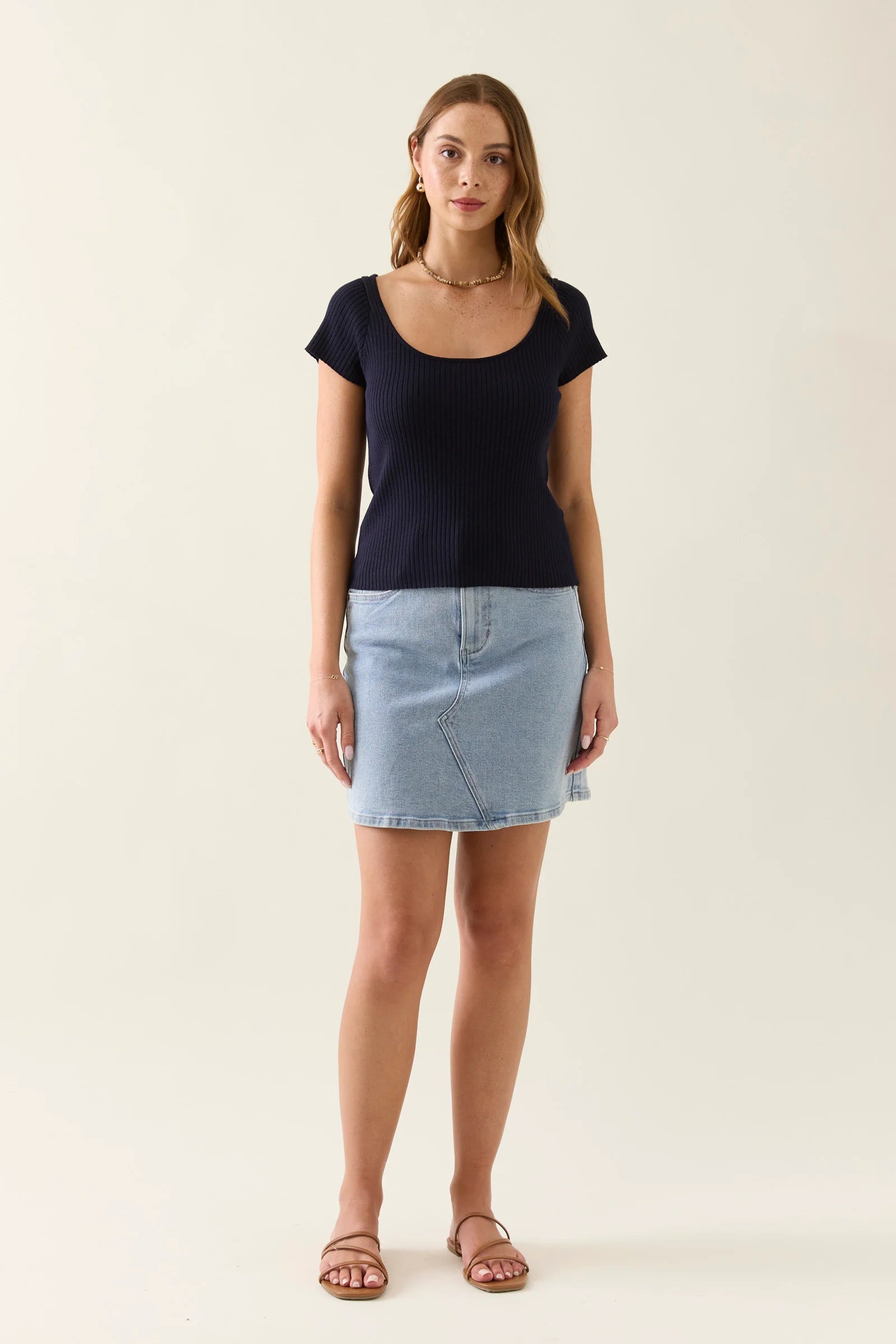 Isle of Mine Adele Knit Tshirt Navy