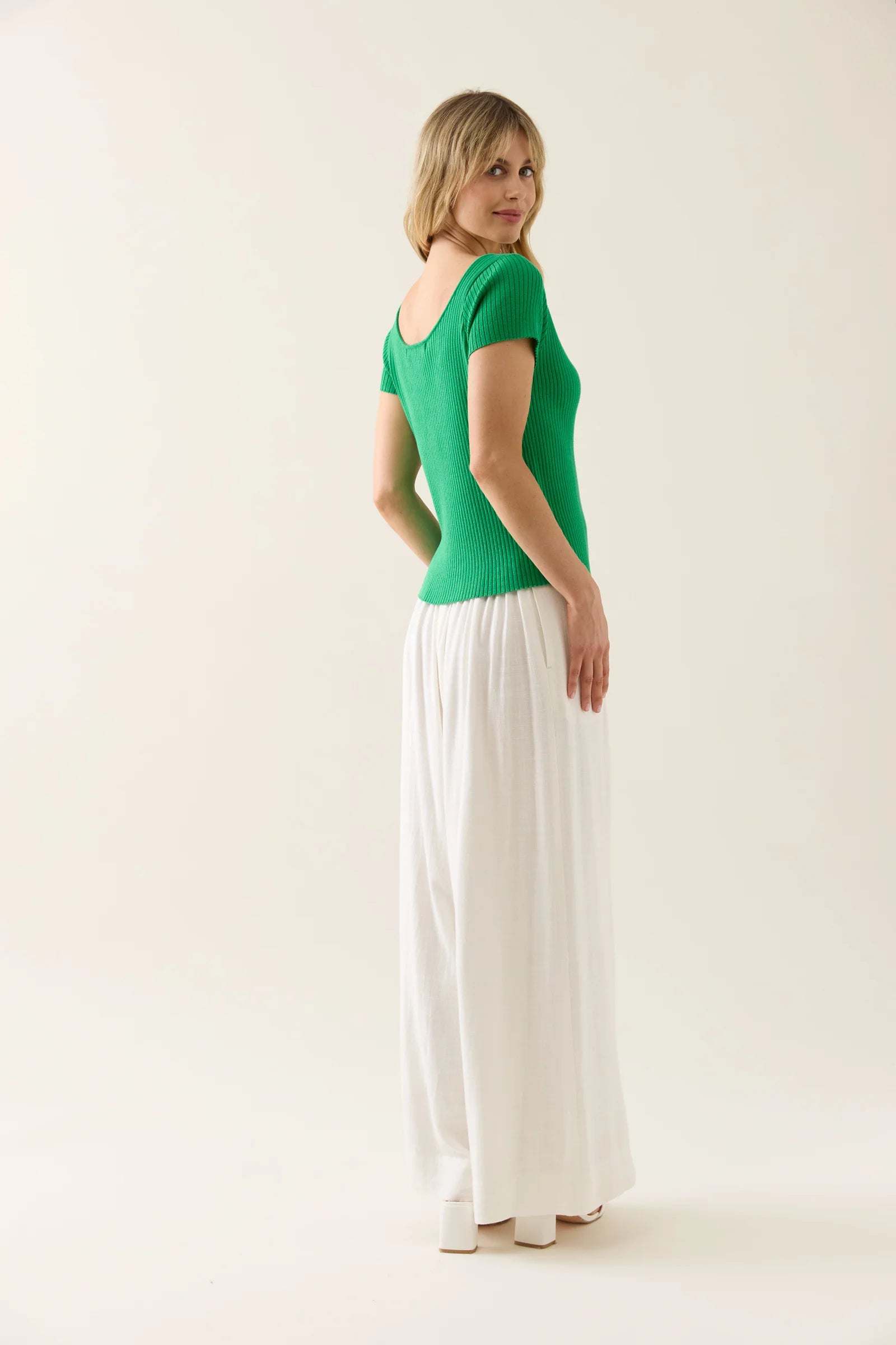 Isle of Mine Adele Knit Tshirt Green