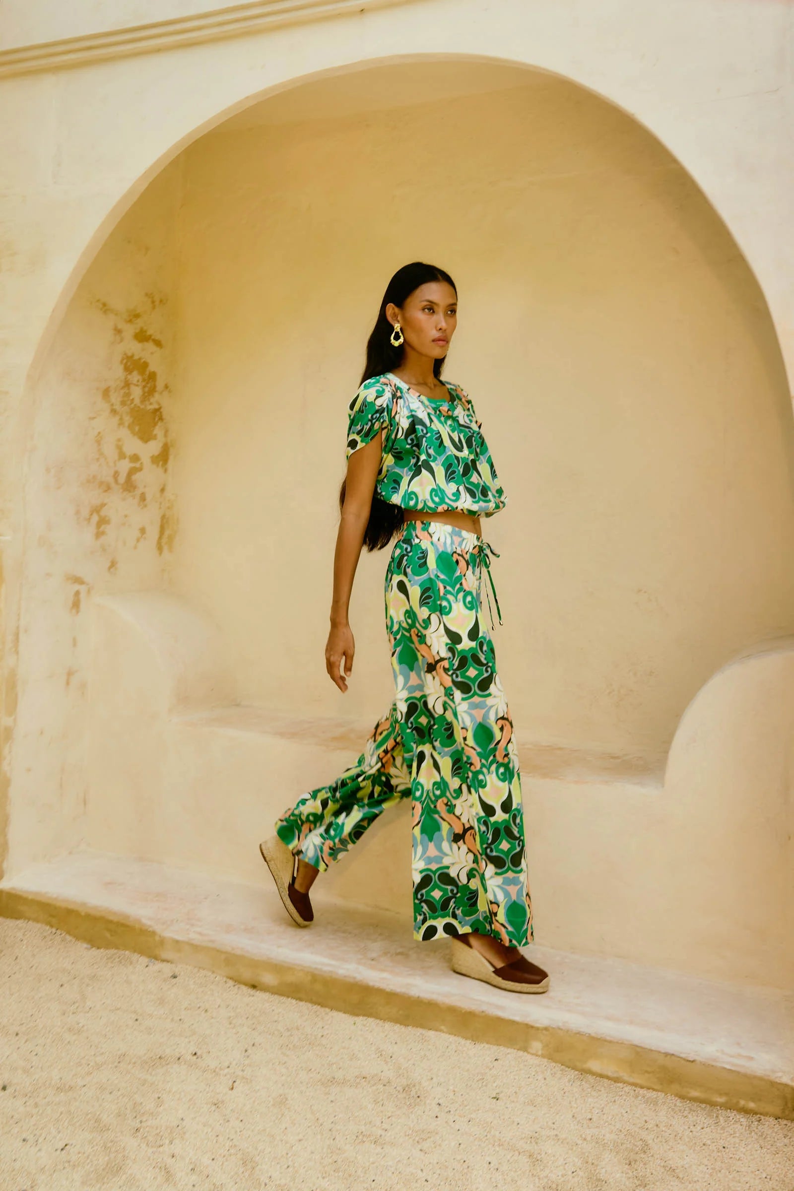Isle of Mine Aurora Reversible Crop Top Paisley