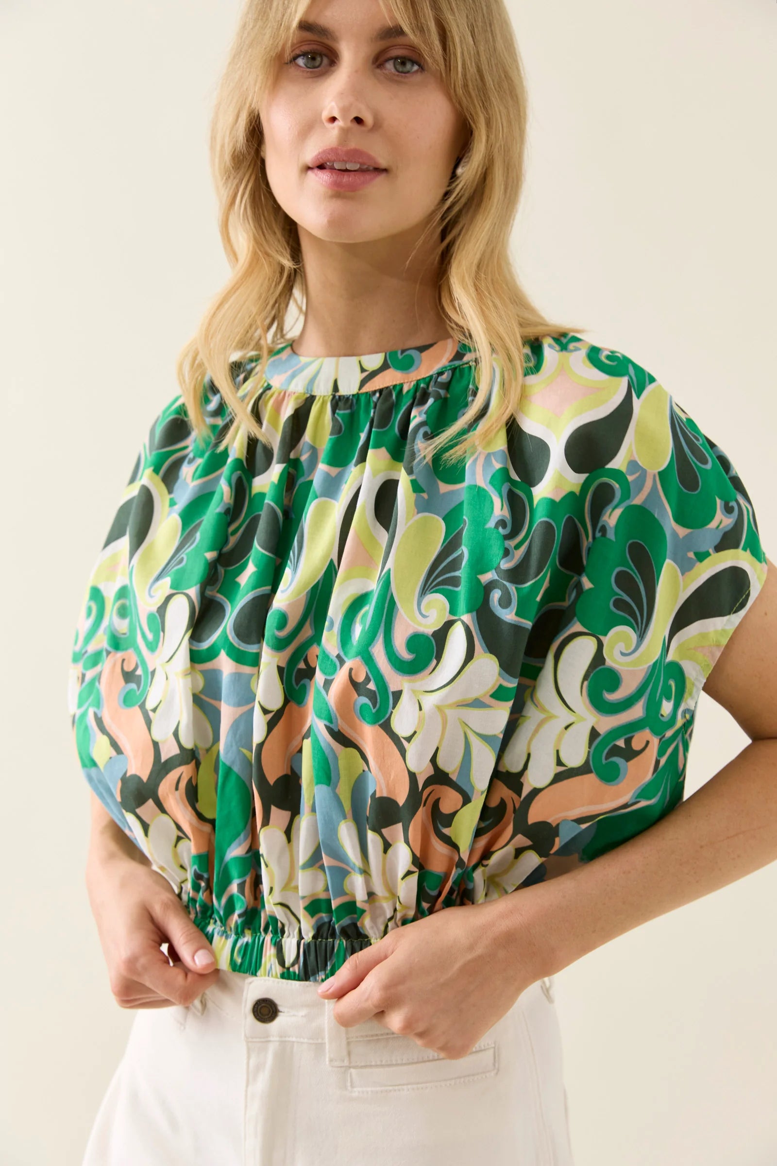 Isle of Mine Aurora Reversible Crop Top Paisley
