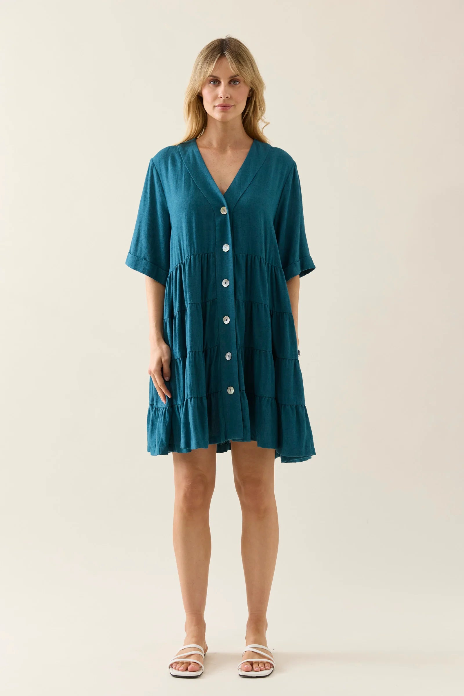 Isle of Mine Ingrid Button Dress Baltic