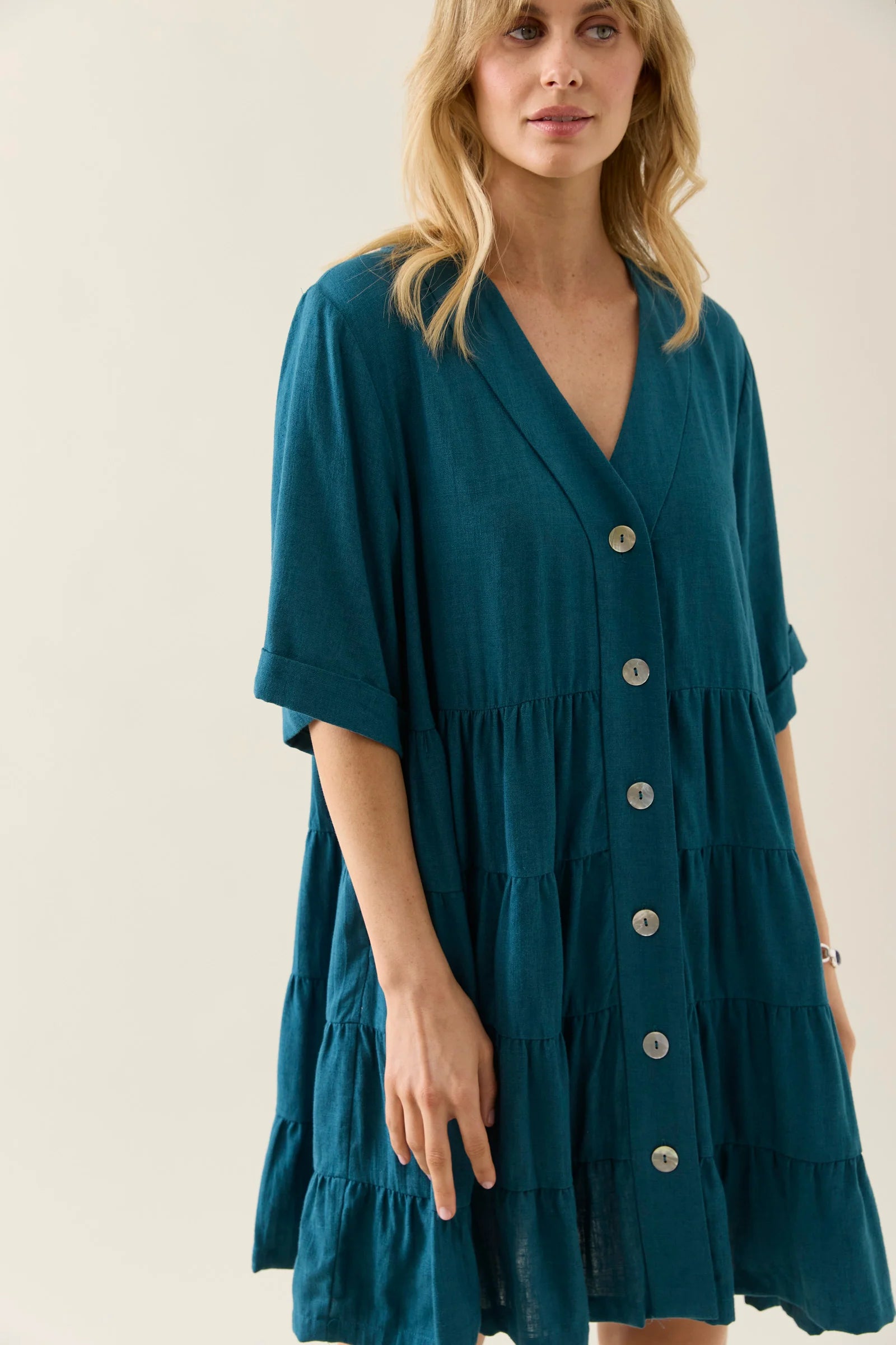 Isle of Mine Ingrid Button Dress Baltic