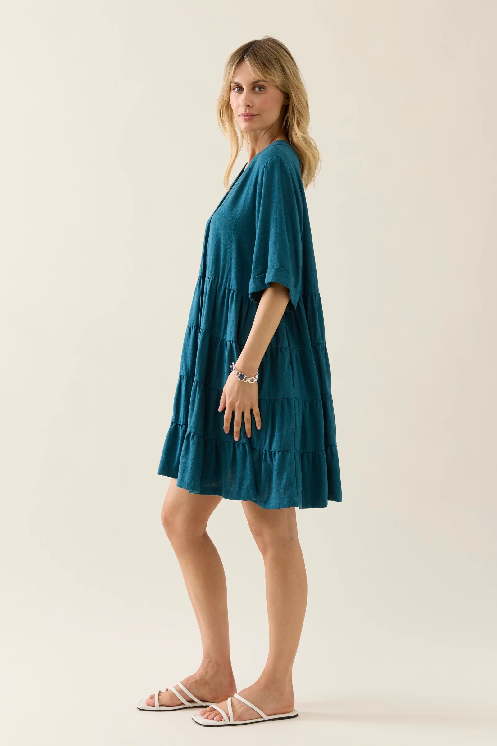 Isle of Mine Ingrid Button Dress Baltic