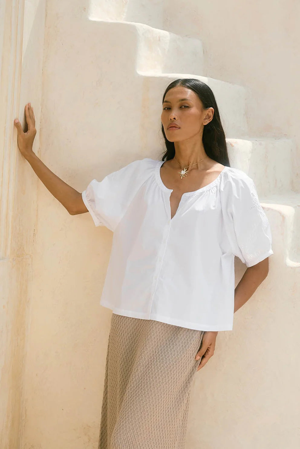 Isle of Mine Nilsa Button Top Lotus