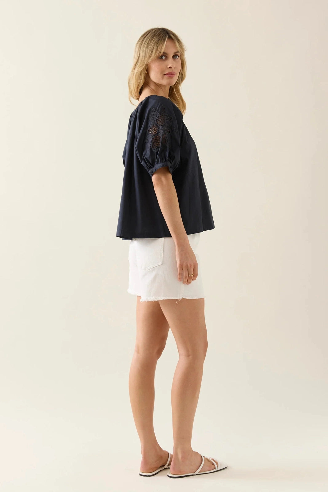 Isle of Mine Nilsa Button Top Navy