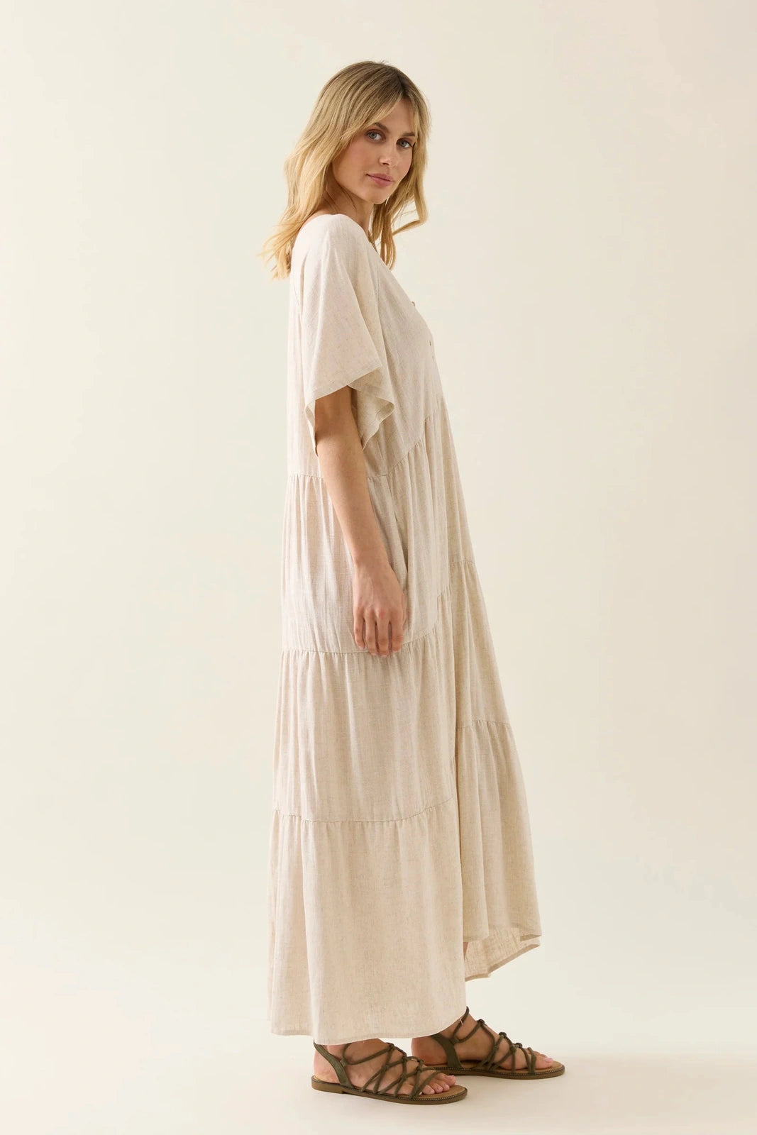 Isle of Mine Ingrid Tiered Maxi Dress Canvas