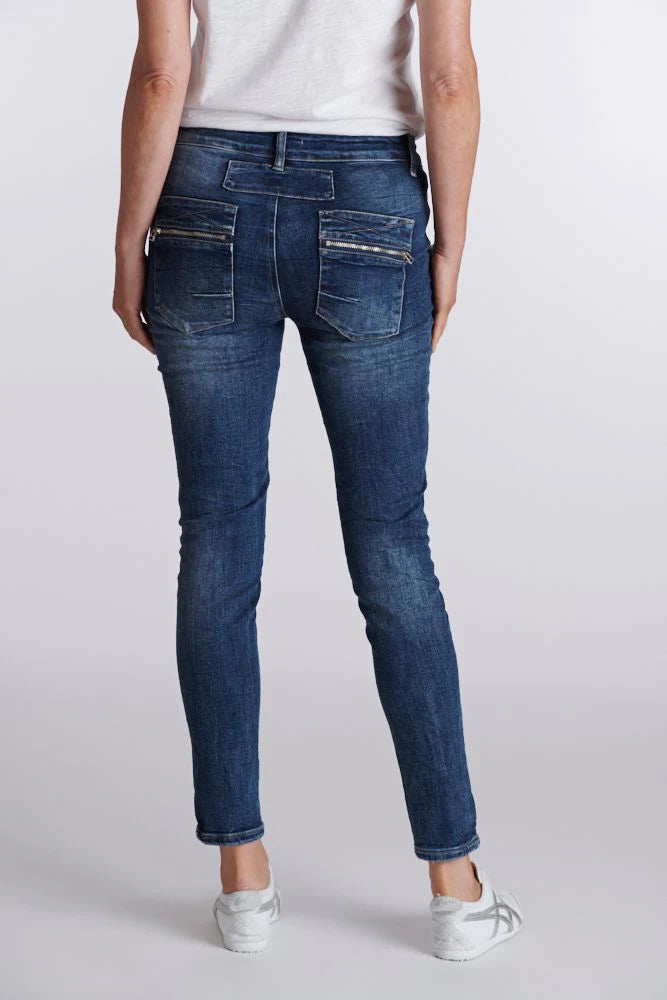 Italian Star Button Jean Denim Dark Wash
