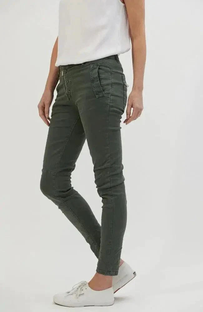 Italian Star Button Jean Military