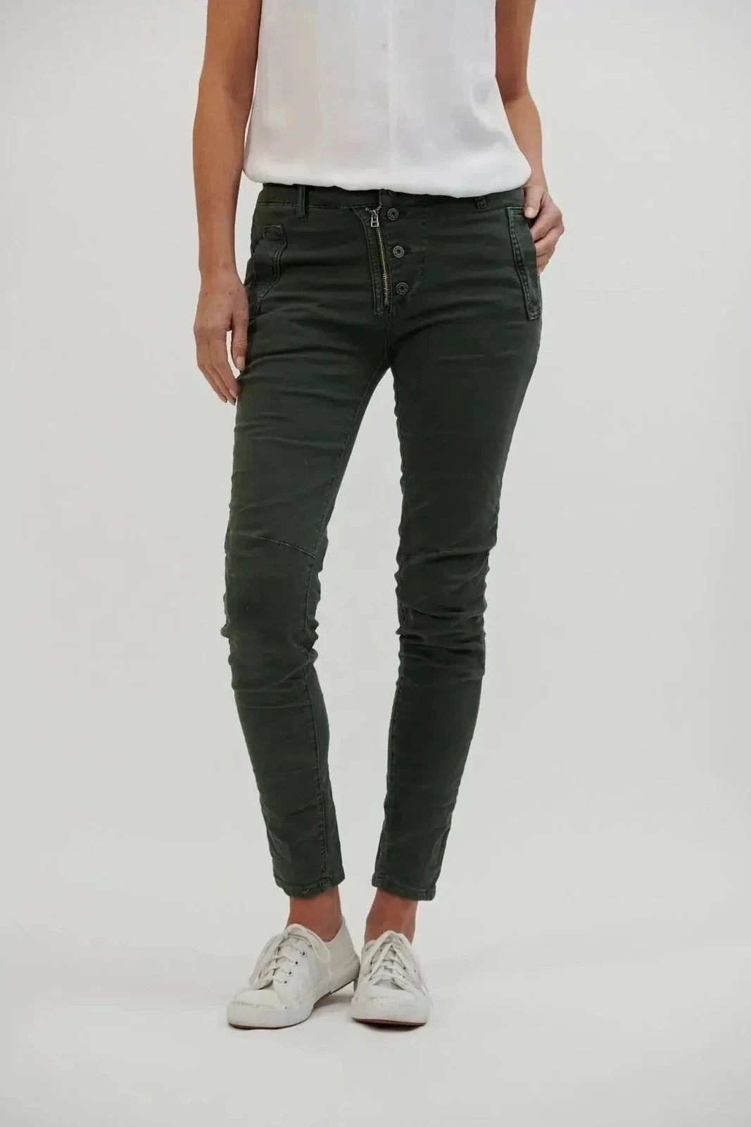 Italian Star Button Jean Military