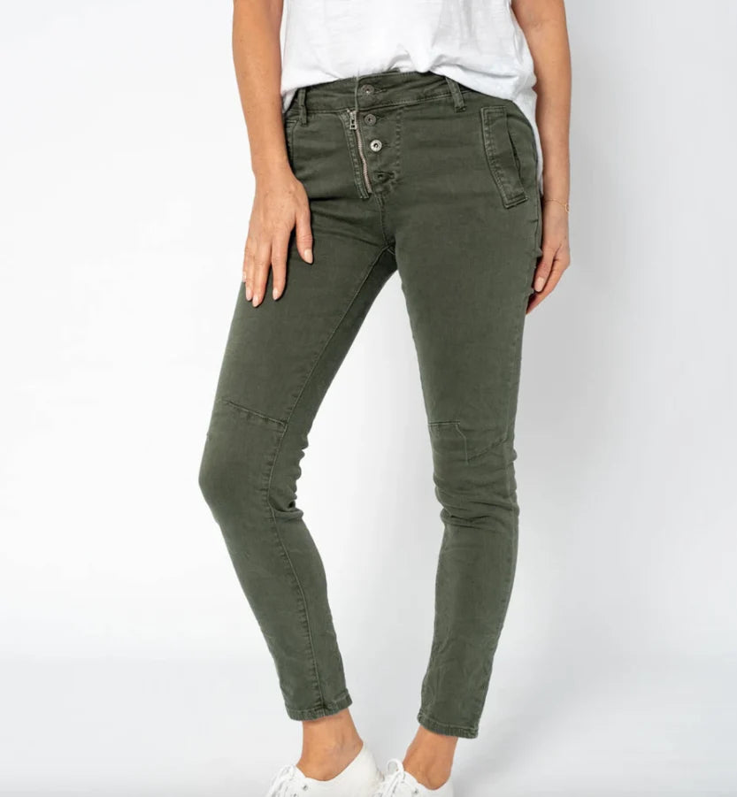 Italian Star Button Jean Military