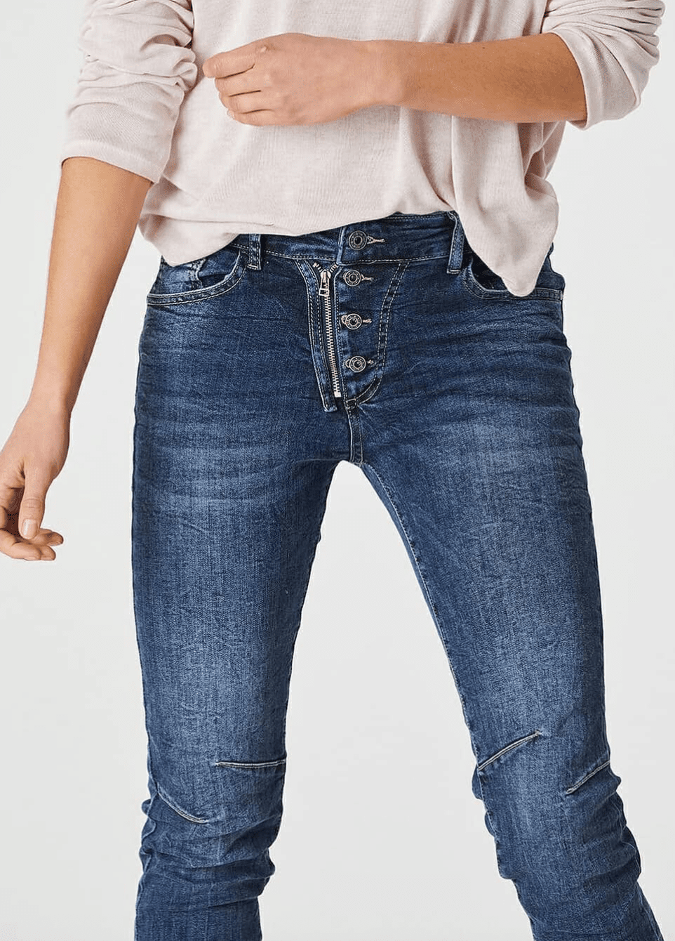 Italian Star Button Jean Denim Dark Wash