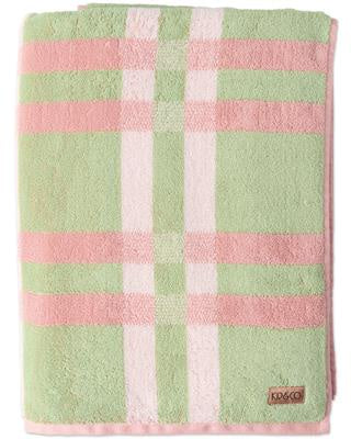 Kip & Co Pistachio Tartan Terry Bath Towel
