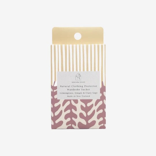 Manuka House Natural Clothing Protector Wardrobe Sachet Lemongrass, Ginger & Clary Sage - Contemporary