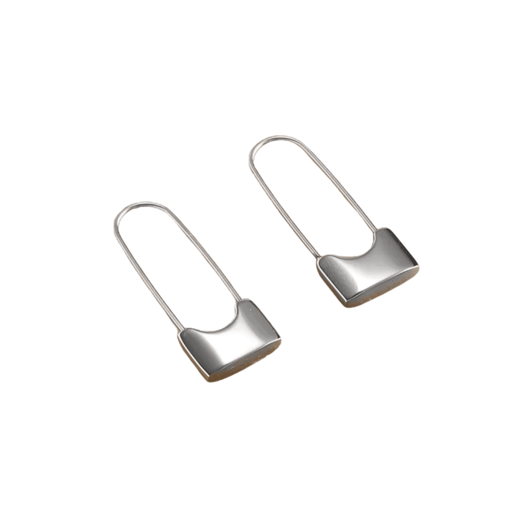 Mē the Label Lock Earrings Silver