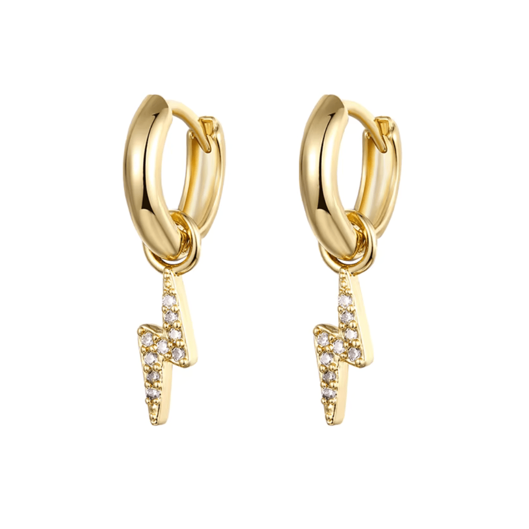 Mē the Label Thunderbolt Mini Hoops Gold