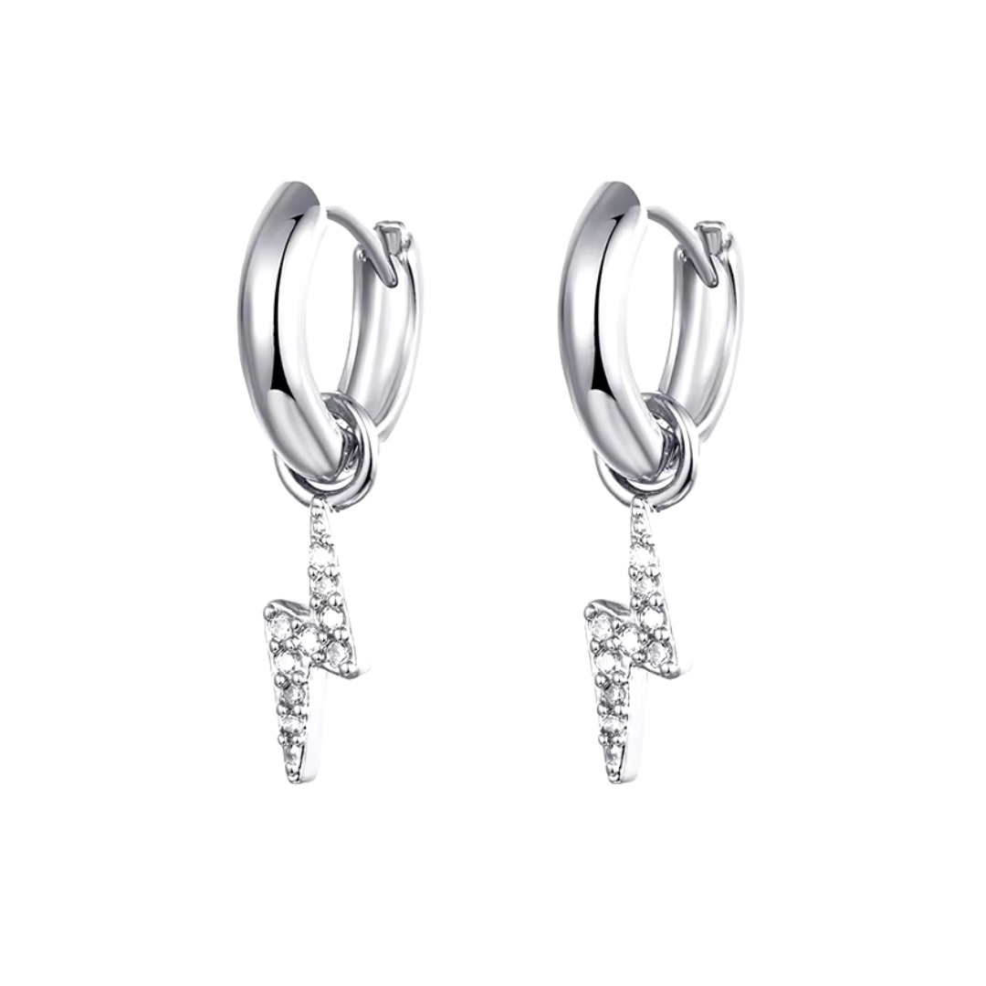 Mē the Label Thunderbolt Mini Hoops Silver
