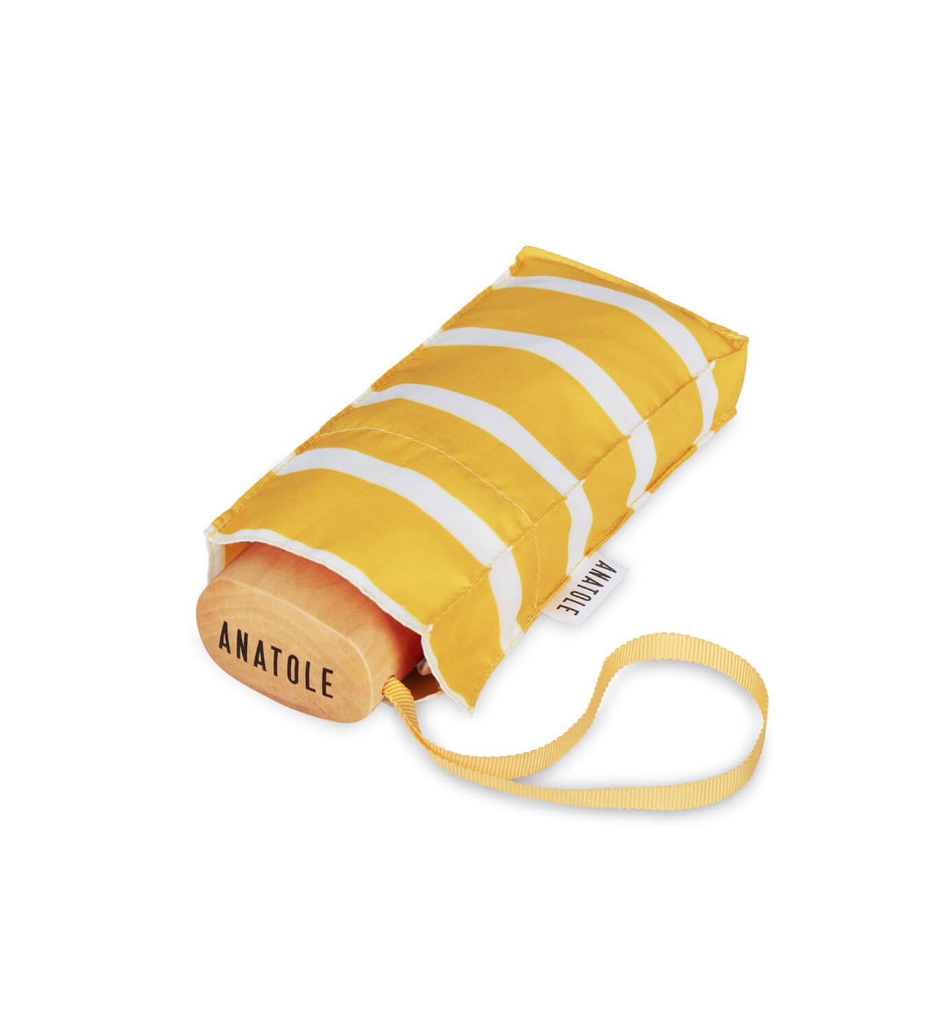 Anatole Striped Yellow Micro-Umbrella White Stripes GABIN