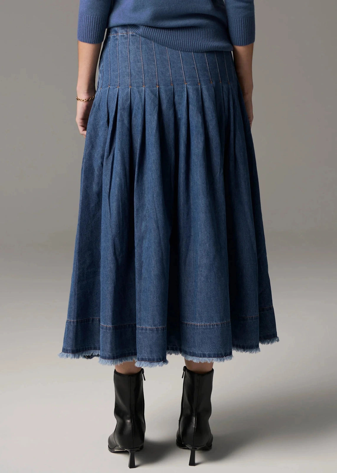 POL Reece Skirt Denim Blue Wash