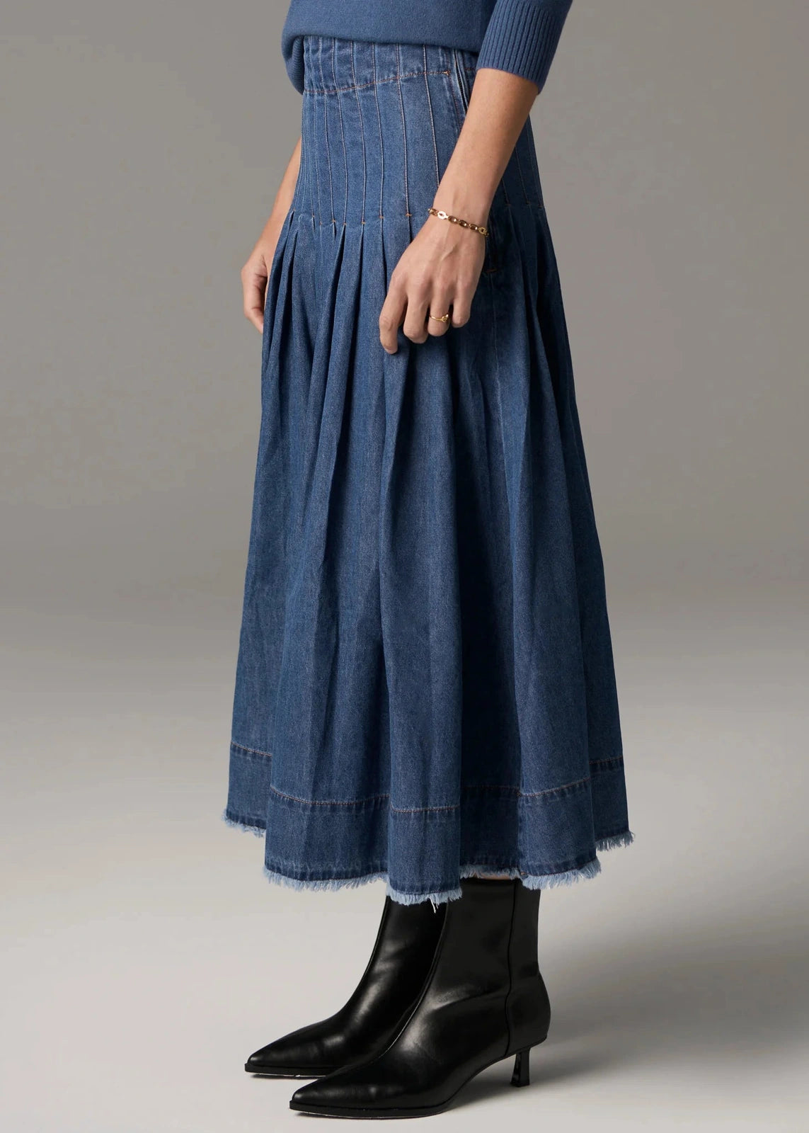 POL Reece Skirt Denim Blue Wash