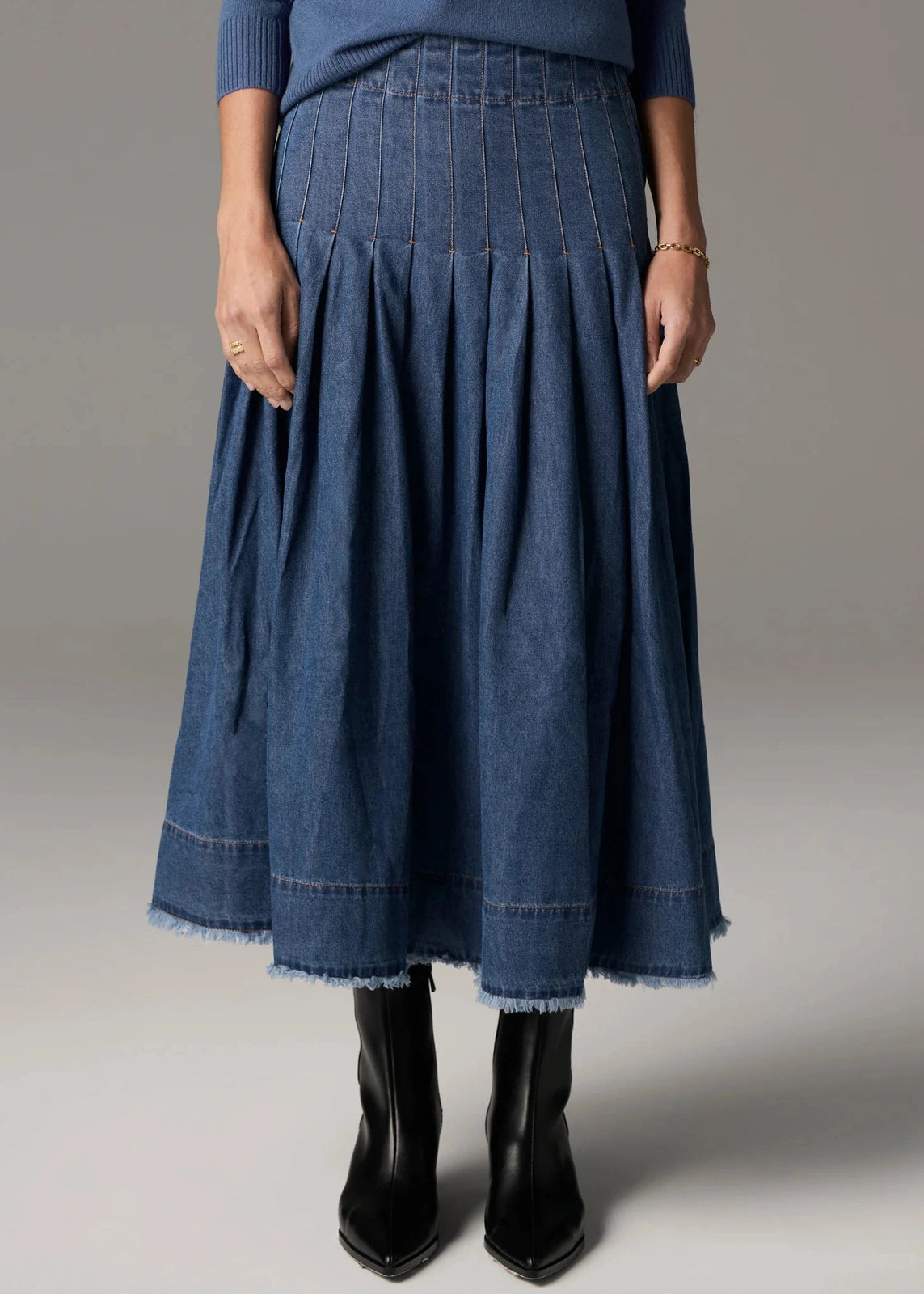 POL Reece Skirt Denim Blue Wash