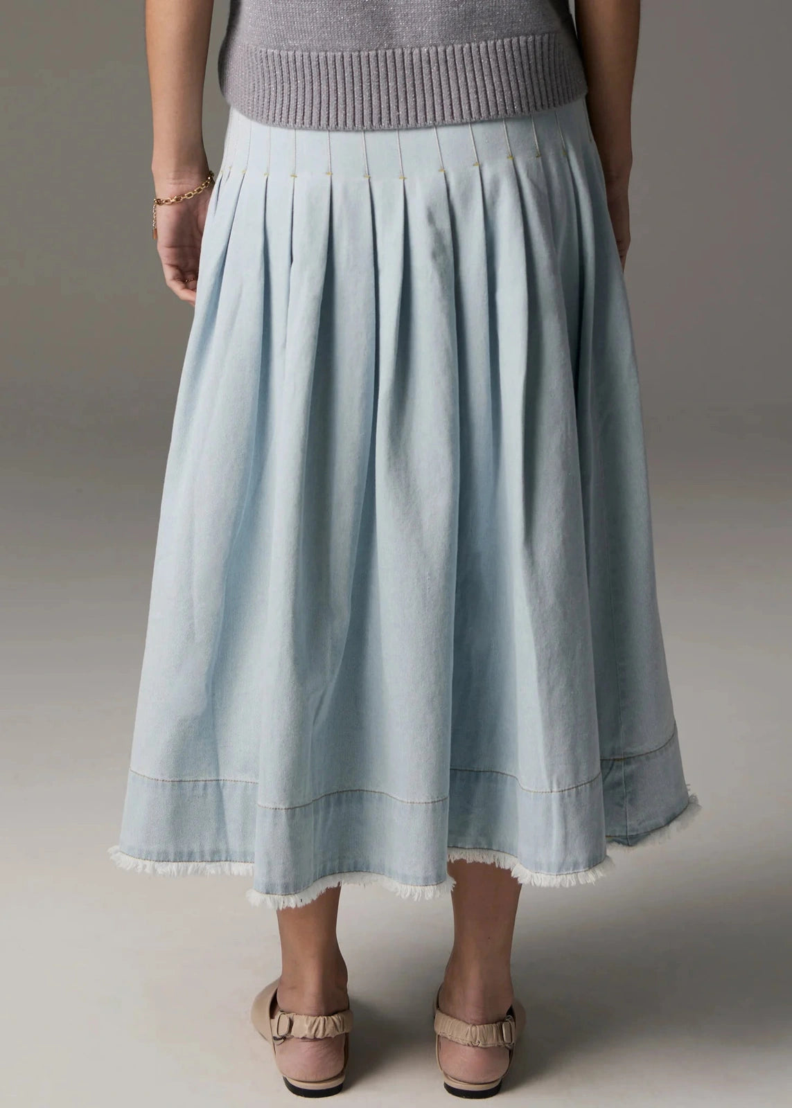 POL Reece Skirt Denim Light Wash